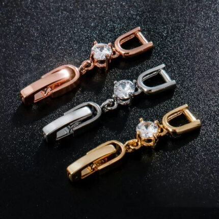Gold-Plated Copper Paved Crystal Bracelet Extender Chain, Adjustable Tail Extension Clasp Jewelry Accessories